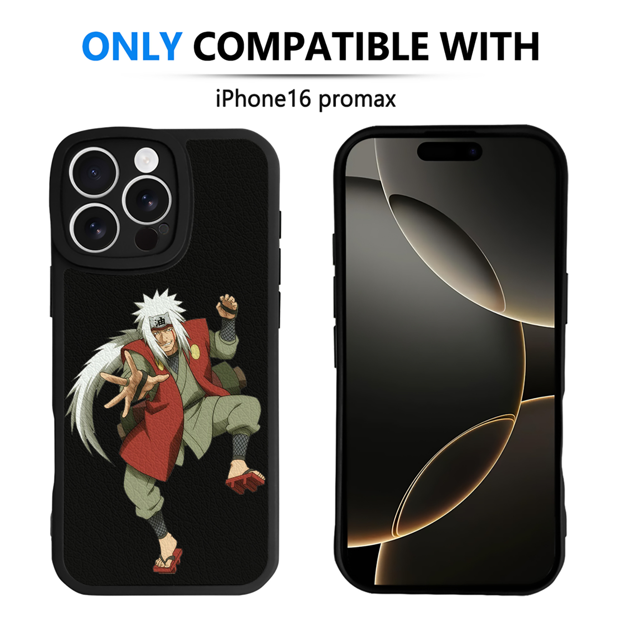 （画像用） NARUTO -ナルト- 自来也（じらいや） Jiraiya 【iPhone 16シリーズ対応】シリコンスマホケース（レザー調） 材質：シリコン
